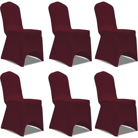 Maison Exclusive - Coprisedia in Tessuto Elasticizzato Borgogna 12 pz