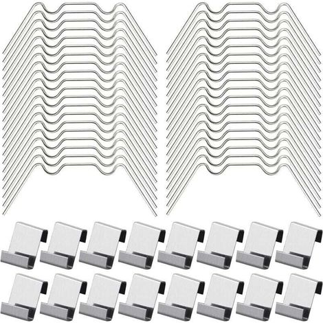 100Pcs Clips de Vitrage pour Serre Inclure 50Type W Serre Pinces en Acier Inoxydable et 50 Clips de Type Z pour Vitre de Serre (1/4)