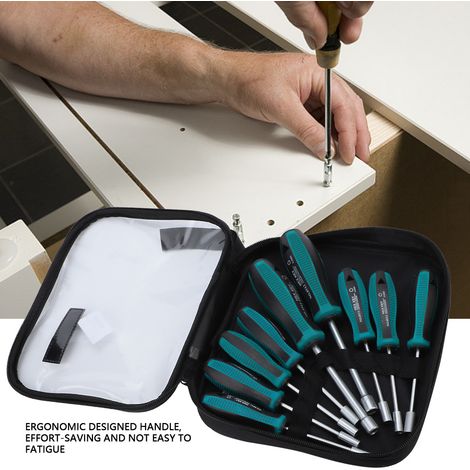 Coffret de 9 tournevis aimantés à tête cruciforme et fendue pour bricolage maison (1/5)