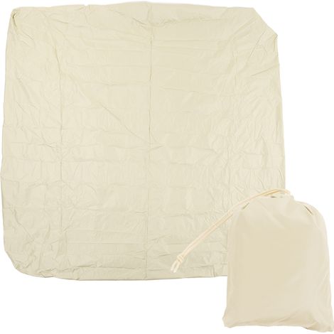 Couverture carrée imperméable pour spa, en polyester enduit d'argent 190, résistante aux intempéries, pour baignoire balnéo, 231 x 231 x 30 cm, beige