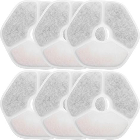 Lot De 6 Filtres De Remplacement pour Fontaine À Eau pour Chat Filtre Hexagonal pour Distributeur D’Eau pour Animaux Pièce De Rechange pour Améliorer Le Goût De L’ Et L’Entretien (1/3)