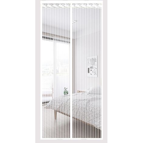 Rideau de porte moustiquaire magnétique avec 9 paires d'aimants, 80 cm x 200 cm (1/5)