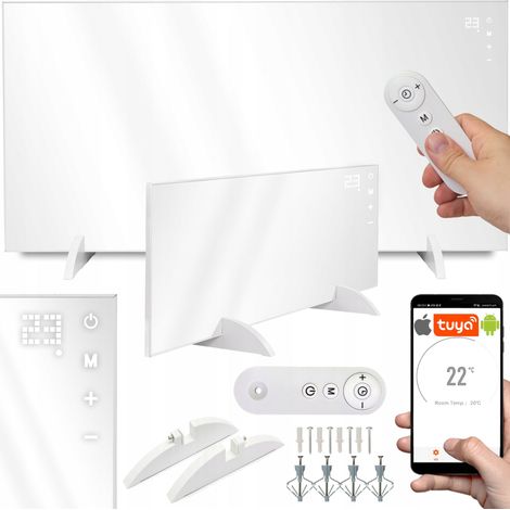 Elektrisches Infrarot-Heizpaneel 450W mit WLAN-Fernbedienung von TUYA und Super-Öko-Funktion