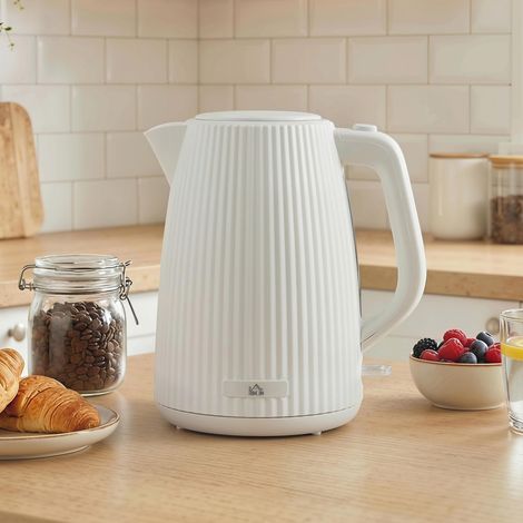 Hervidor Eléctrico 1,7L 2200W con Filtro Antical Desmontable Apagado Automático Base Giratoria 360° Crema (1/5)