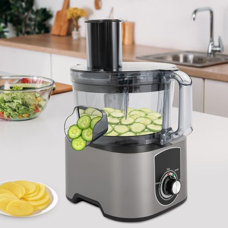Cortadora de frutas 3 en 1 600W 7L, cortadora de dados de acero inoxidable (1/5)