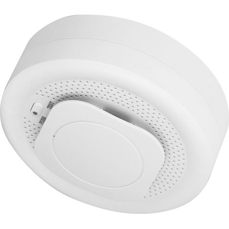 Détecteur de fumée avec commande sans fil, capteur de température et alarme incendie (3 V) pour la maison et le bureau (1/5)
