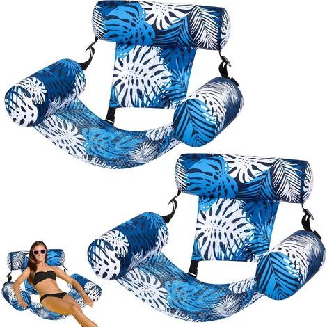 2X Bouée Piscine Matelas Gonflable Géant – 4 en 1 Hamac De Piscine pour Adultes Et Enfantses, Fauteuil Flottant avec Dossiers Confort, Idéal pour Été, Plage Et Vacances, 76x40,5x61cm (1/5)
