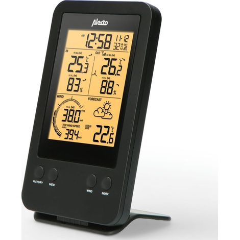 Stazione meteorologica wireless con sensore esterno nera (1/5)