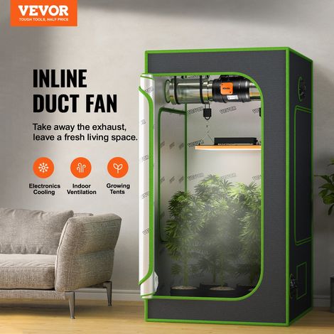 Ventilateur d'Extraction 200 mm Extracteur d'Air Conduit 1371 m³/h 68 W Régulateur Température Humidité Silencieux Moteur Électrique pour Refroidissement Tentes Croissance Cultures Hydroponiques (1/5)