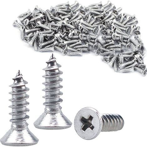 Lot De 200 Vis À Bois M3 X 10Mm-Petites Vis À Tête Plate-Vis Autotaraudeuses-Filetage Complet[CA110] (1/5)