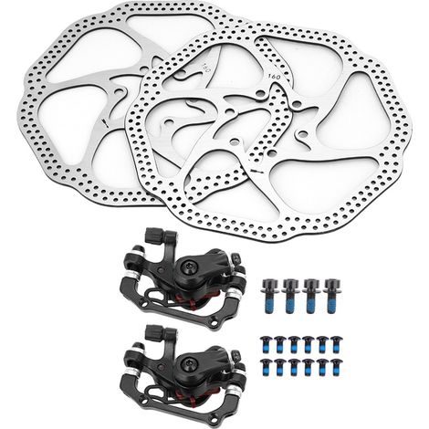 Mechanische Scheibenbremsen für Mountainbikes, Fahrrad, Vorder- und Hinterradset mit 160-mm-Rotoren (1/5)
