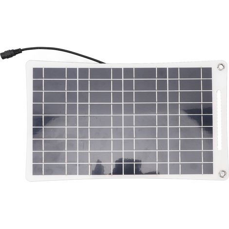 Chargeur solaire portable 12 W 18 V avec double sortie USB, étanche IP65, pour batterie 12 V, idéal pour le camping, la randonnée et les voyages. (1/5)