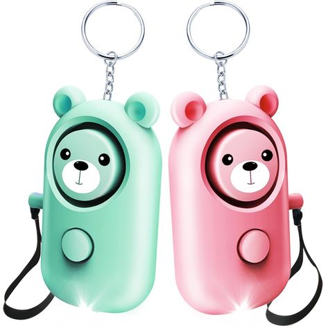 Alarme personnelle portable, porte-clés, 130 dB, multifonction avec lumière LED, sirène sonore sûre et mignonne, 2 pièces (1/5)