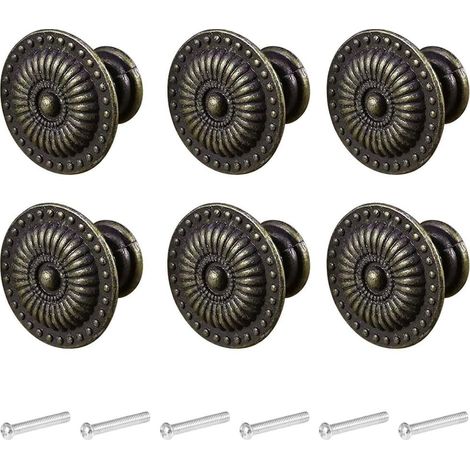 Boutons de Meubles Vintage, Lot de 6 en Bronze pour Tiroirs et Armoires de Cuisine