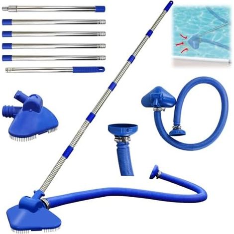Aspirateur de Piscine, Manche Télescopique, Flexible, Pompe Forte, Fond Parois, Spa, Bain à Remous, Nettoyage (1/5)