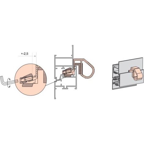 Fapim – Loqueteau pour meuble en aluminium noir 9005 – Corps anodisé pour profils à gorge européenne – Pêne réglable en zamac zingué (1/4)