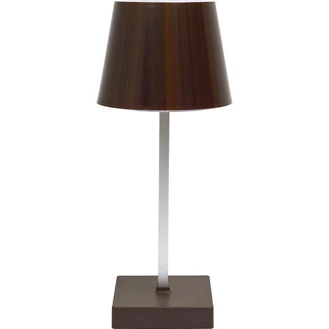 Lampe à Poser Tactile à LED "Effet Bois" 25cm Marron (1/5)
