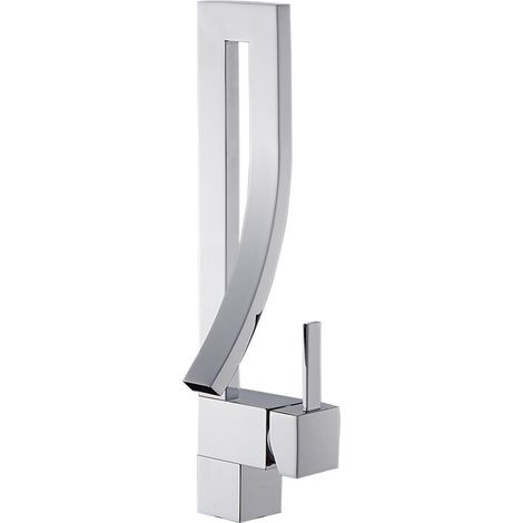 Waschtischarmatur, 360° schwenkbarer Mischer, moderner Einhebelmischer aus Messing, Silber