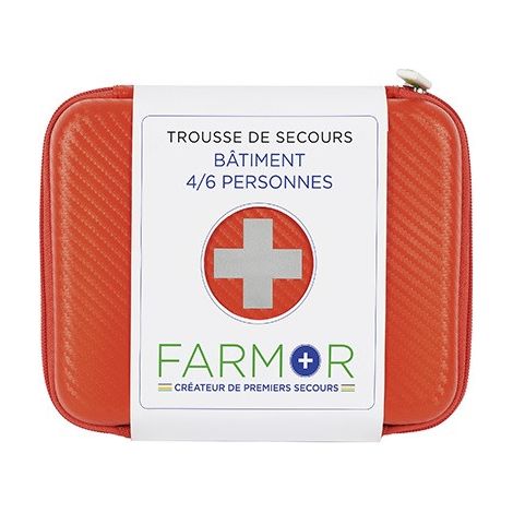Trousse de secours Bâtiment 4-6 pers. Fermeture zip - FARMOR (1/4)