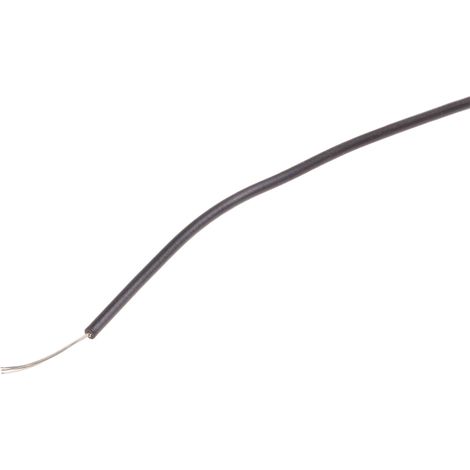 Fils de connexion RS PRO UL1007, 7 0,13 mm² 26 AWG, 300 V, PVC Noir, 100m ( Prix pour Bobine de 100 Mètres )