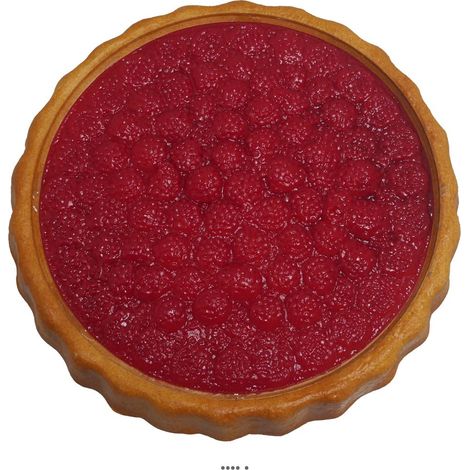 Tarte aux Framboises Artificielle 23 cm : Réplique Factice Haute Qualité (1/3)