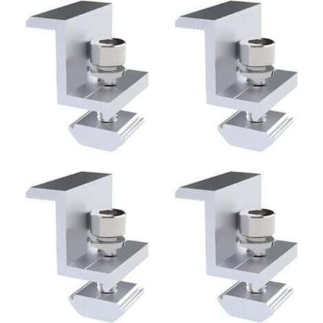 [JAMAIS UTILISÉ] Paquet de 4 supports de panneau solaire, pince d'extrémité de 30 mm, support de panneau solaire, support Z, pince réglable, support de panneau solaire photovoltaïque photovoltaïque (1/4)