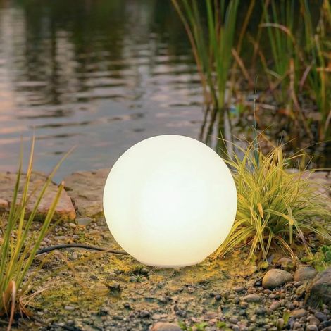 [GEBRAUCHT] B-Ware Lindby Außenleuchte Gartenleuchte Kugel 30 Cm Valyra Weiß Erdspieß E27 Led Ip54