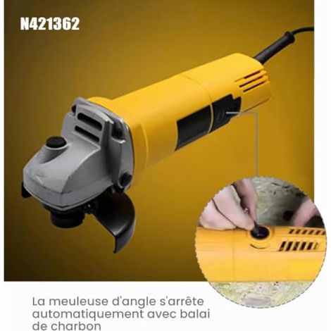 Lot de 2 paires de balais de charbon N421362 6,5 x 12 x 14 mm compatibles avec meuleuse d'angle DeWalt DWE4202 DWE4204 DWE4206 à arrêt automatique (1/3)