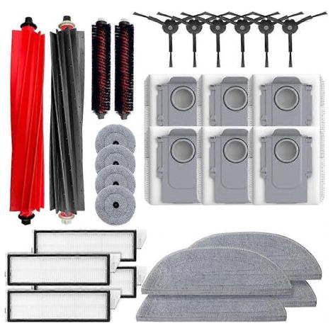 Pièces de rechange pour aspirateur Roborock S8 Maxv Ultra / S8 Max Ultra : brosse principale, filtre, lingette et sac à poussière