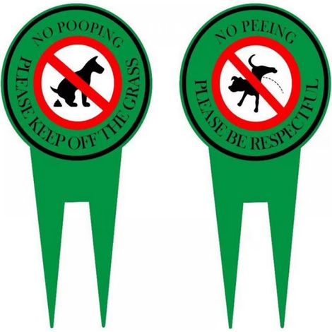 Lot de 2 panneaux « Interdit aux chiens de faire leurs besoins » (urine et déjections canines interdites), panneau « Soyez respect (1/5)