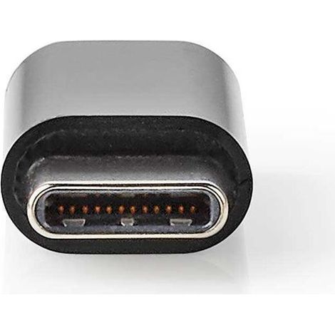 Adaptador usb c usb 20 usb c macho usb micro b hembra 480mbps redondo niquelado negro caja