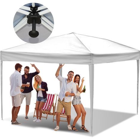SWANEW Gazebo da Giardino Tenda Pieghevole Protezione Solare UV 50+ Tenda Pieghevole POP-UP Senza Pareti Bianco 3x3m (1/5)