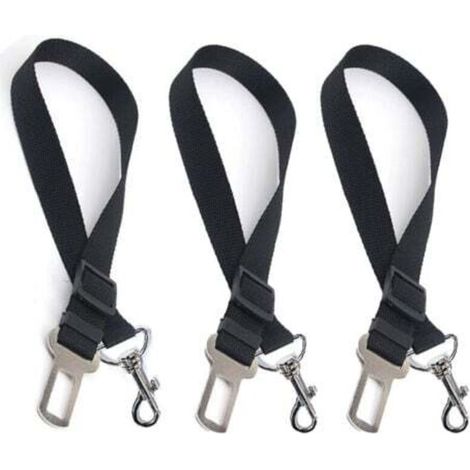 Harnais voiture universel pour chien – 3 pièces en tissu ripstop résistant, réglable, couleur noire (1/5)