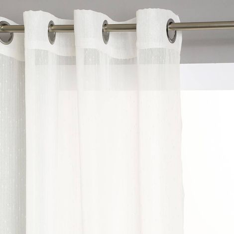 Vorhang, feine Streifen, Polyester, 240 x 140 cm, elfenbeinfarben