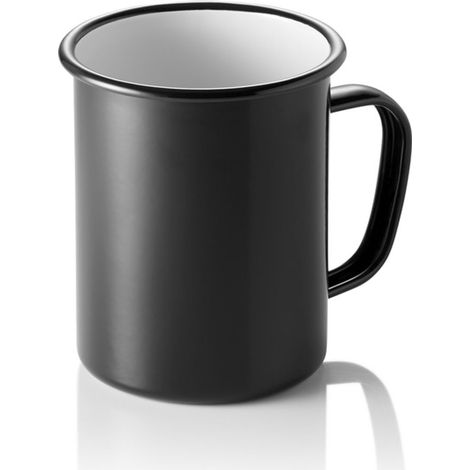 Mug GRACE, Ø 10 cm, 600 ml, émail, blanc/noir