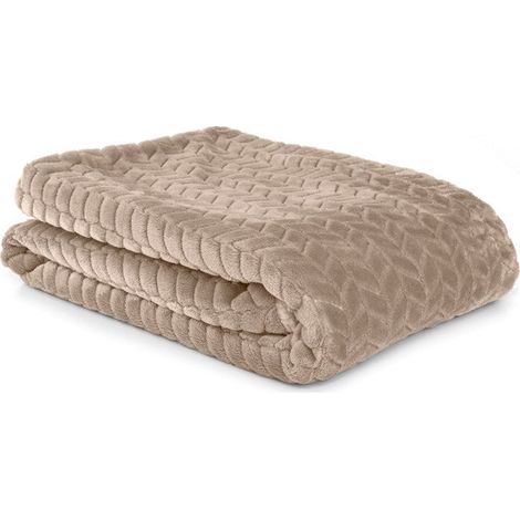 Plaid Chevron, taupe l.130 x L.170 cm (1/2)