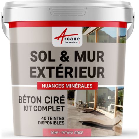 BETON CIRÉ: KIT KUNSTHARZ-BETONBESCHICHTUNG FÜR DRAUSSEN - Böden, Wände, Terrassen, Balkone, Treppen - Pitaya-Rosa - kit 10 m2 (2 couches)