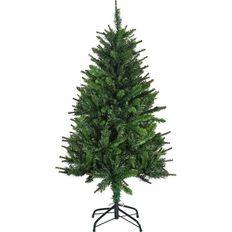 Sapin de Noël artificiel à 310 branches, structure en acier, base pliable en acier, 120 cm de haut, vert (1/5)