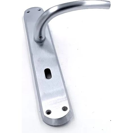 Ghidini 25412 Milena Coppia Maniglie su Placca Porte Interne Legno Ottone Q8 Interasse 70 mm colore Cromo Satinato (1/3)