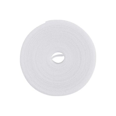 Attaches de câble, attaches de câble réutilisables et polyvalentes pour la gestion des câbles, 5 m x 1,2 cm, blanc (1/4)
