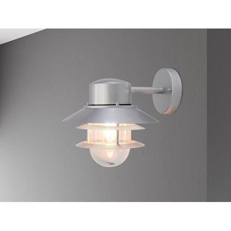 LED Wetterfeste Downlight Außen Wandlaterne aus Edelstahl, Silber Höhe 24cm (1/3)