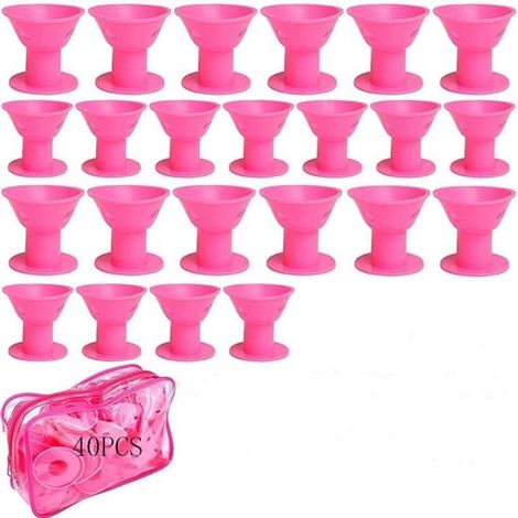 Boucles sans chaleur - Set de Bigoudis en Silicone - 40 rouleaux magiques pour cheveux - Fer à friser (1/5)