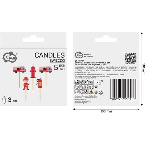 Velas de juguete para bomberos, 5 unidades