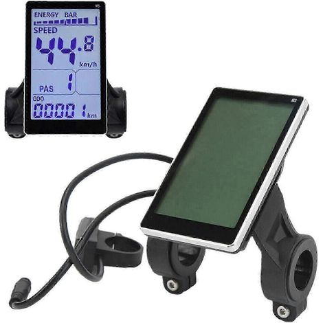 Compteur de vitesse numérique LCD M5, compatible avec les vélos/scooters électriques 24/36/48/60V, connecteur à 6 broches. (1/5)