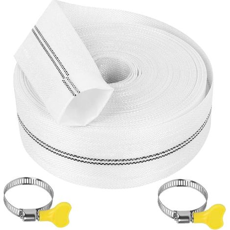 10M Tuyau Refoulement 1 1/2" Plat 38mm avec Clips, Tuyau de décharge, pour Pompes Submersibles, Pompes à Eau Sale, Bassin, Jardin, Irrigation, Industrielles, de Jardinage (1/5)