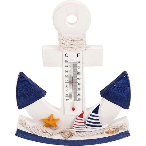 Thermomètre décoratif pour chambre à coucher, thème océan, indicateur de température à offrir-21.00X15.00X3.00CM (1/4)