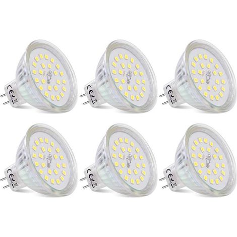 Ecleanfy - Ampoules LED GU5.3 MR16 12V, LED Spot GU5.3 Blanc Froid 6000K Non Dimmable 430 Lumen, Lot de 6 [Classe énergétique E] (1/5)