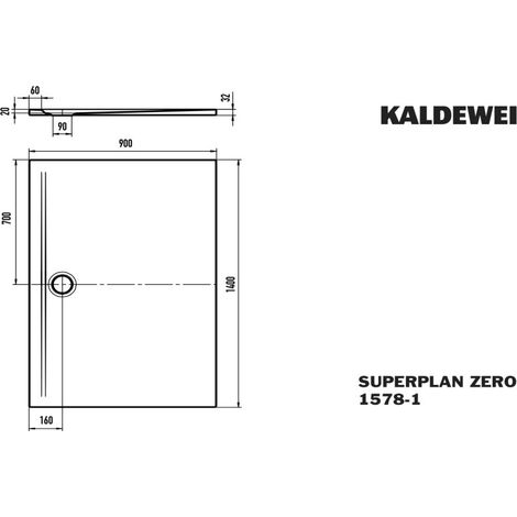Kaldewei SUPERPLAN ZERO 1578-1 Duschwanne 90 x 140 cm mit Secure Plus