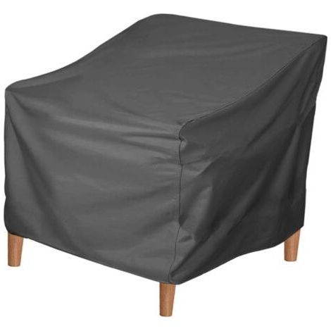 Housse de Chaise de Patio, Housse de Mobilier D'extérieur en Tissu Oxford Résistant à l'eau, Noir 80×85×91.5cm (1/4)