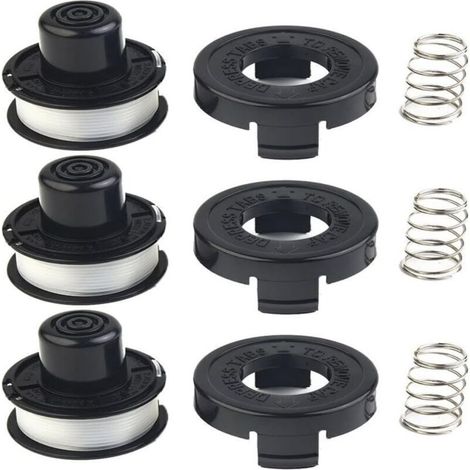 Lot de 3 bobines de fil + couvercle pour débroussailleuse - Modèles A6226, GL250, GL310, GL360 - Rechange facile et rapide.